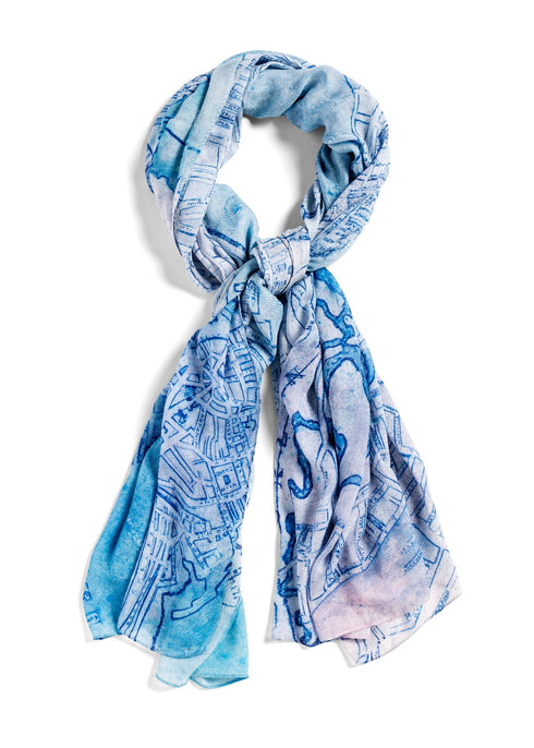Boston Map jumbo oblong modal cashmere scarf by Seth B. Minkin